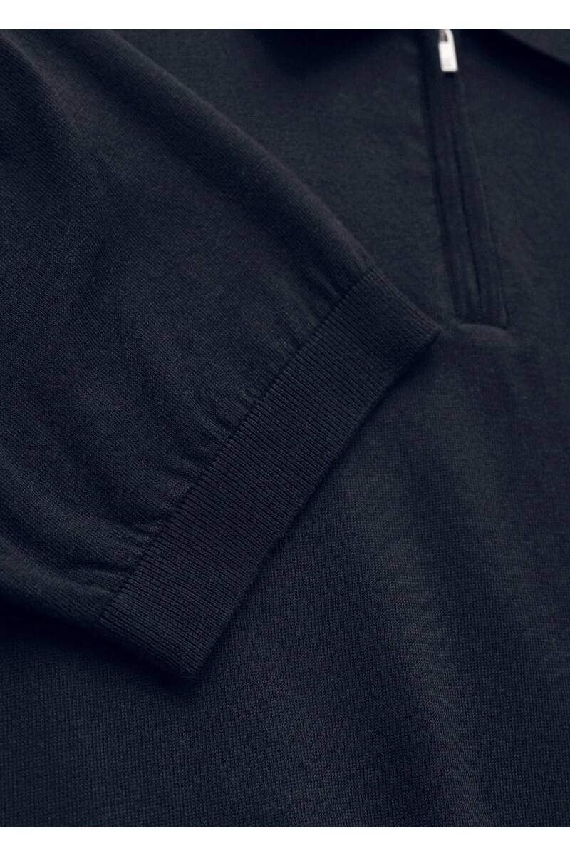 Nood Navy Blue Color Polo Neck Knitwear - 3