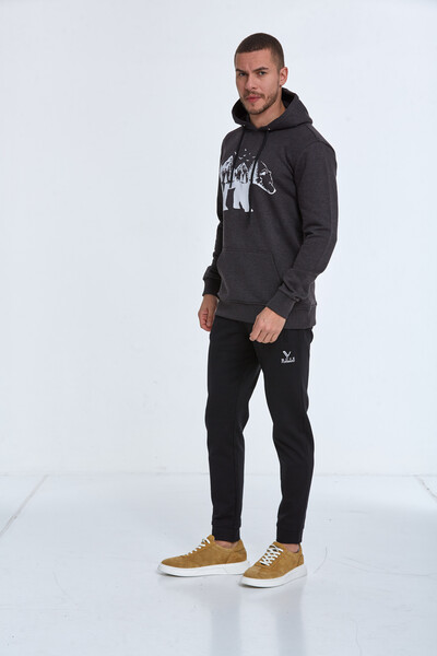 North Kapüşonlu Erkek Sweatshirt Antrasit - 7