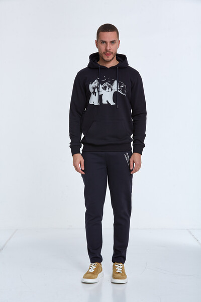 North Kapüşonlu Erkek Sweatshirt Lacivert - 3