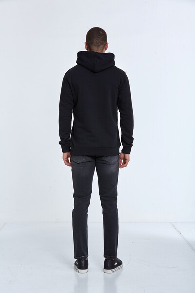North Kapüşonlu Erkek Sweatshirt Siyah - 5