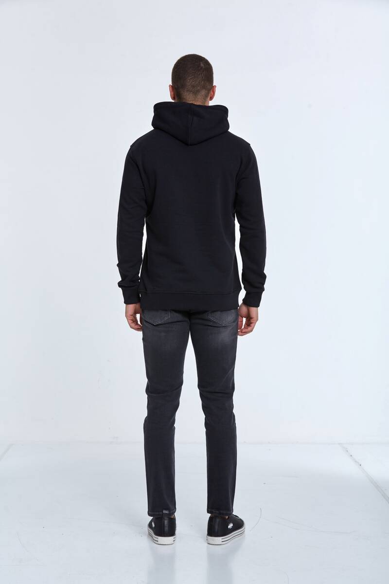North Kapüşonlu Erkek Sweatshirt Siyah - 5