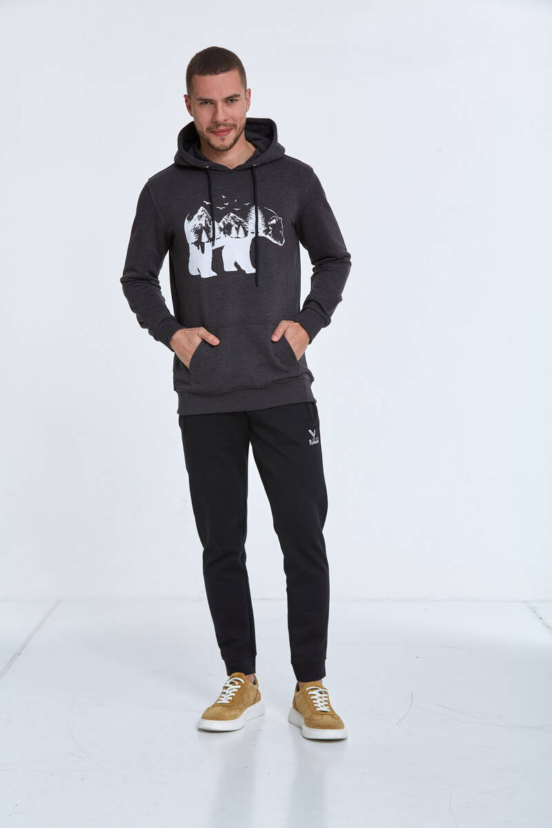 North Men's Hooded Sweatshirt Anthracite - 3