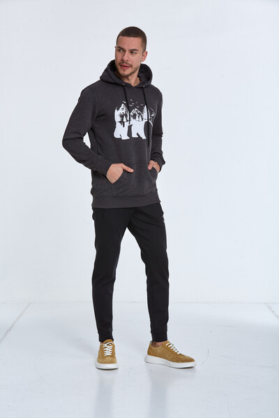 North Men's Hooded Sweatshirt Anthracite - 4
