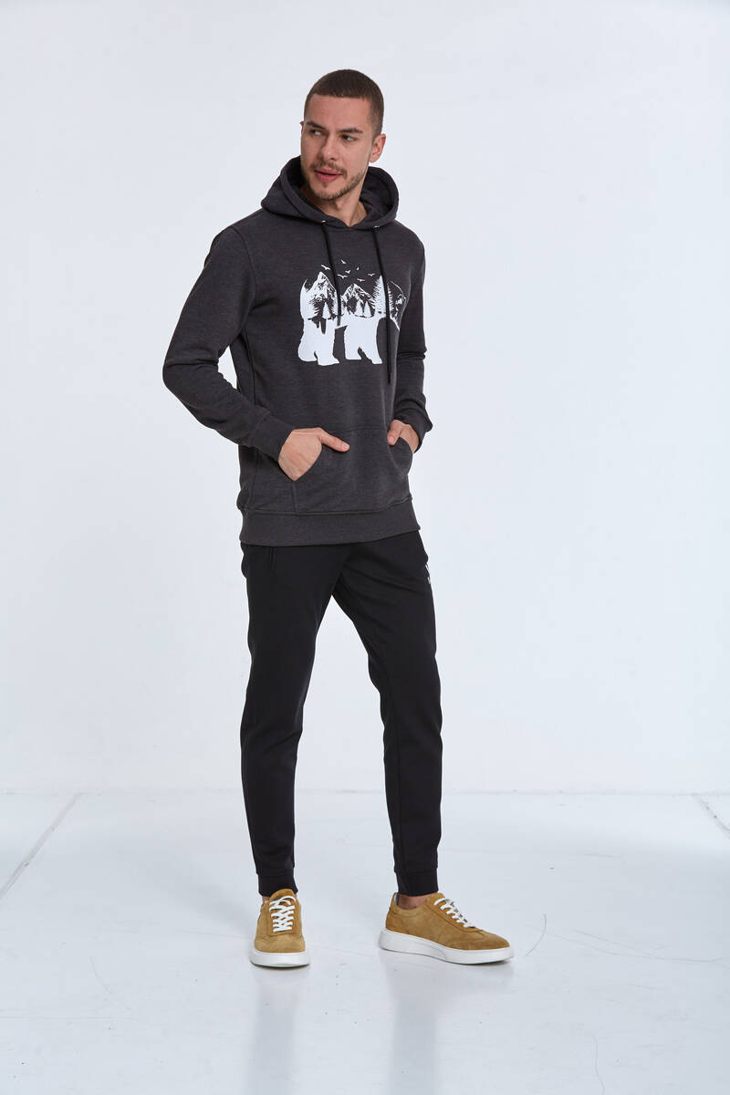 North Men's Hooded Sweatshirt Anthracite - 4