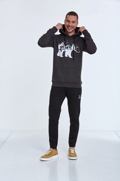 North Men's Hooded Sweatshirt Anthracite - 5