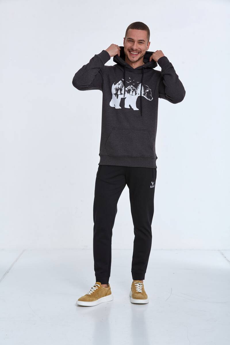 North Men's Hooded Sweatshirt Anthracite - 5