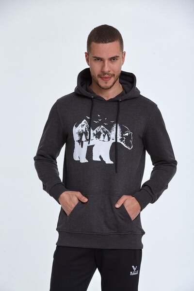 North Men's Hooded Sweatshirt Anthracite - 6