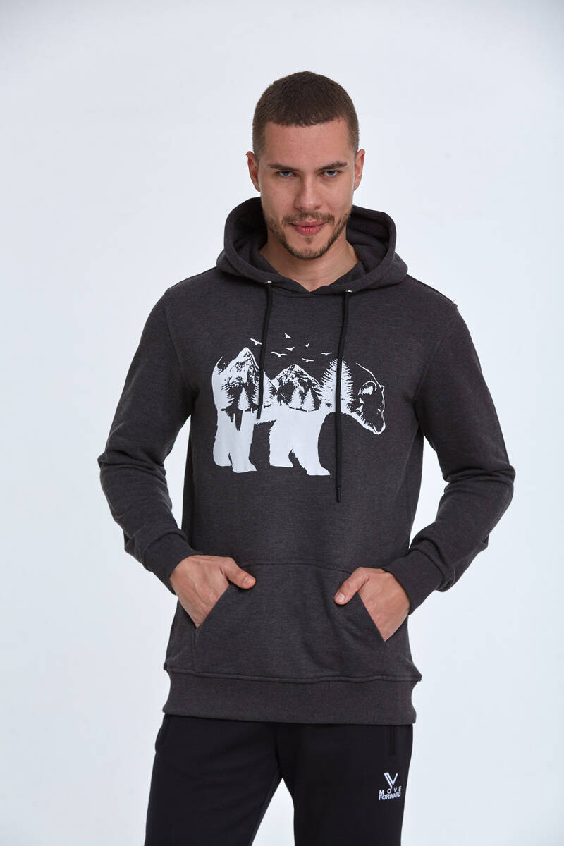 North Men's Hooded Sweatshirt Anthracite - 6