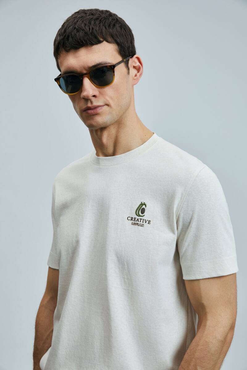 Olıvıa Modern Grafik T- Shirt Ekru - 3
