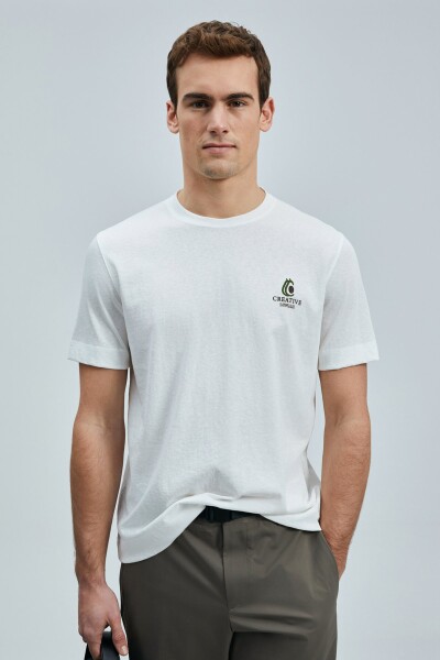 Olıvıa Modern Grafik T- Shirt Kırık Beyaz 