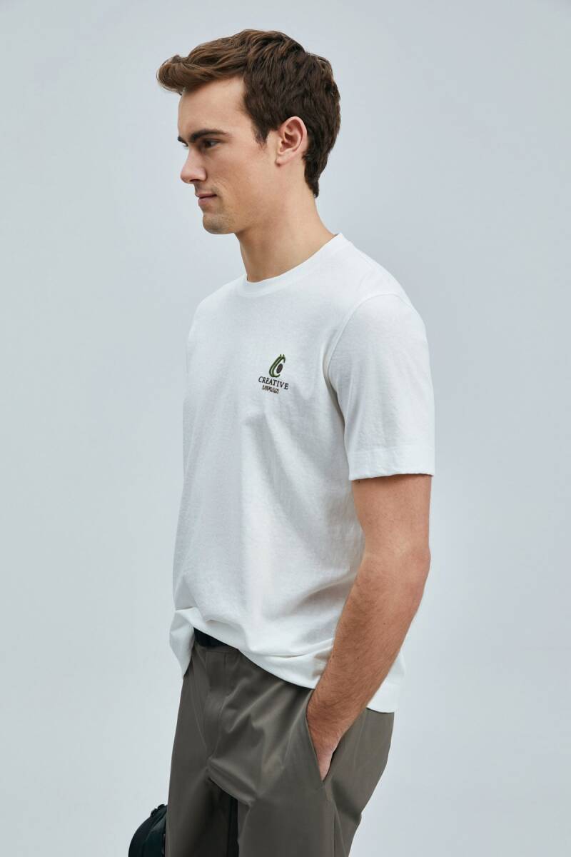 Olıvıa Modern Grafik T- Shirt Kırık Beyaz - 3