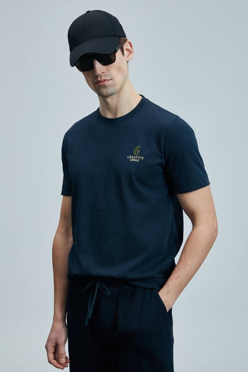 Olıvıa Modern Grafik T- Shirt Lacivert - 2