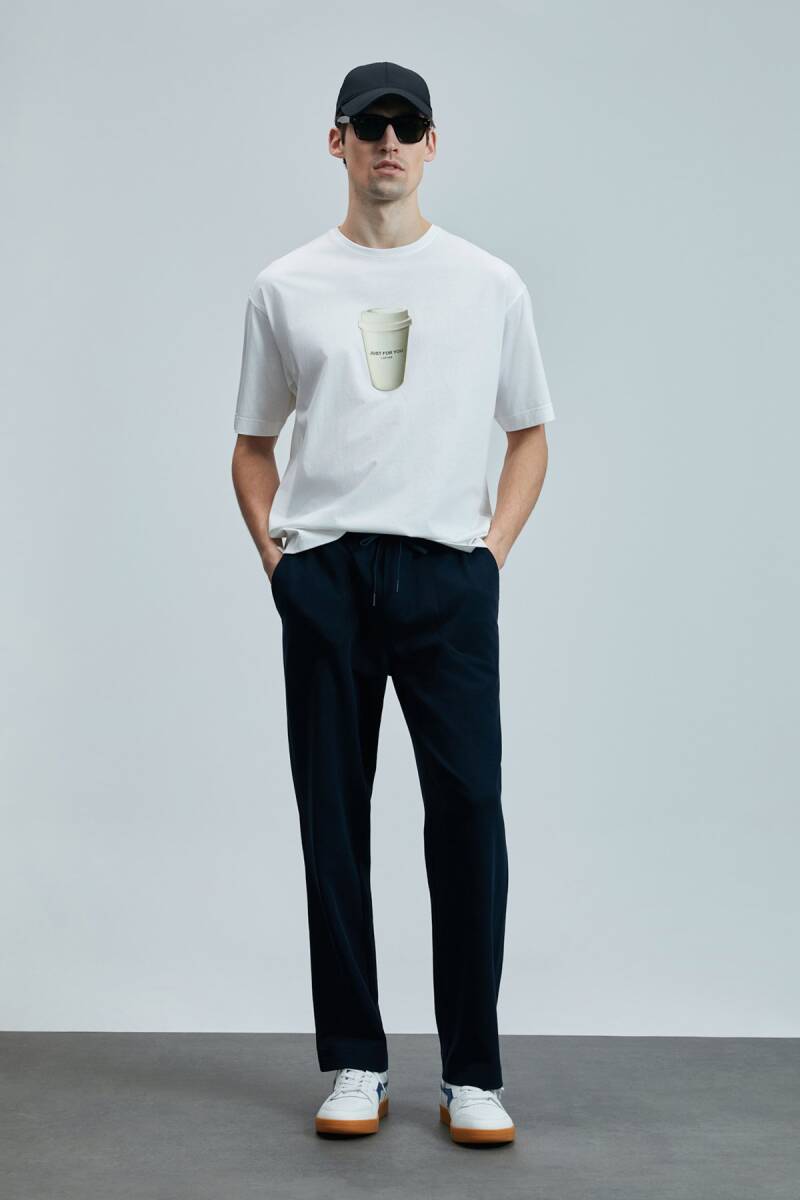 Omen Modern Grafik T- Shirt Beyaz - 1