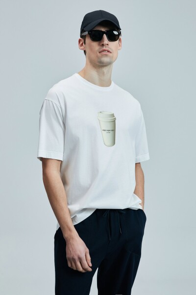 Omen Modern Grafik T- Shirt Beyaz - LUFIAN (1)