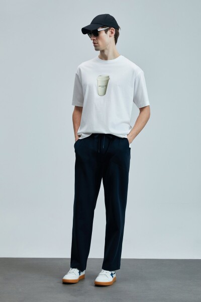 Omen Modern Grafik T- Shirt Beyaz - 4