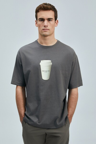 Omen Modern Grafik T- Shirt Kahverengi - 3