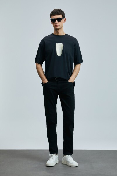 Omen Modern Grafik T- Shirt Siyah - LUFIAN (1)