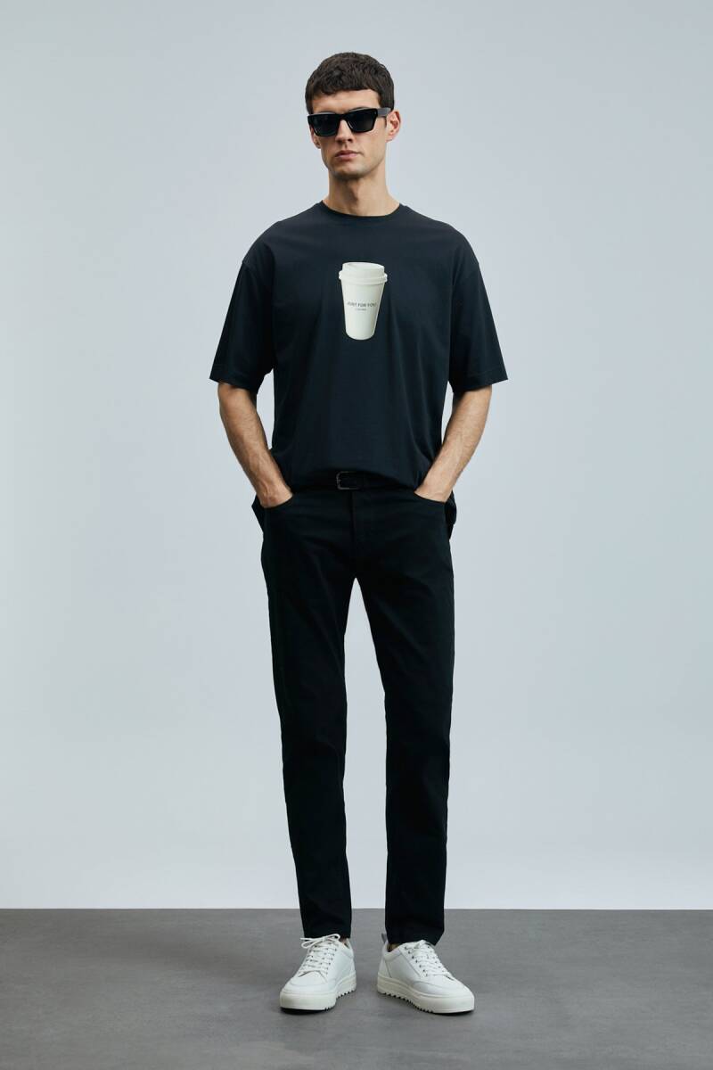 Omen Modern Grafik T- Shirt Siyah - 2