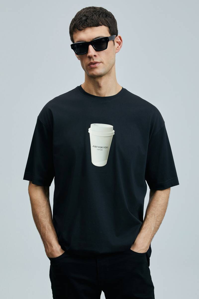 Omen Modern Grafik T- Shirt Siyah - 1