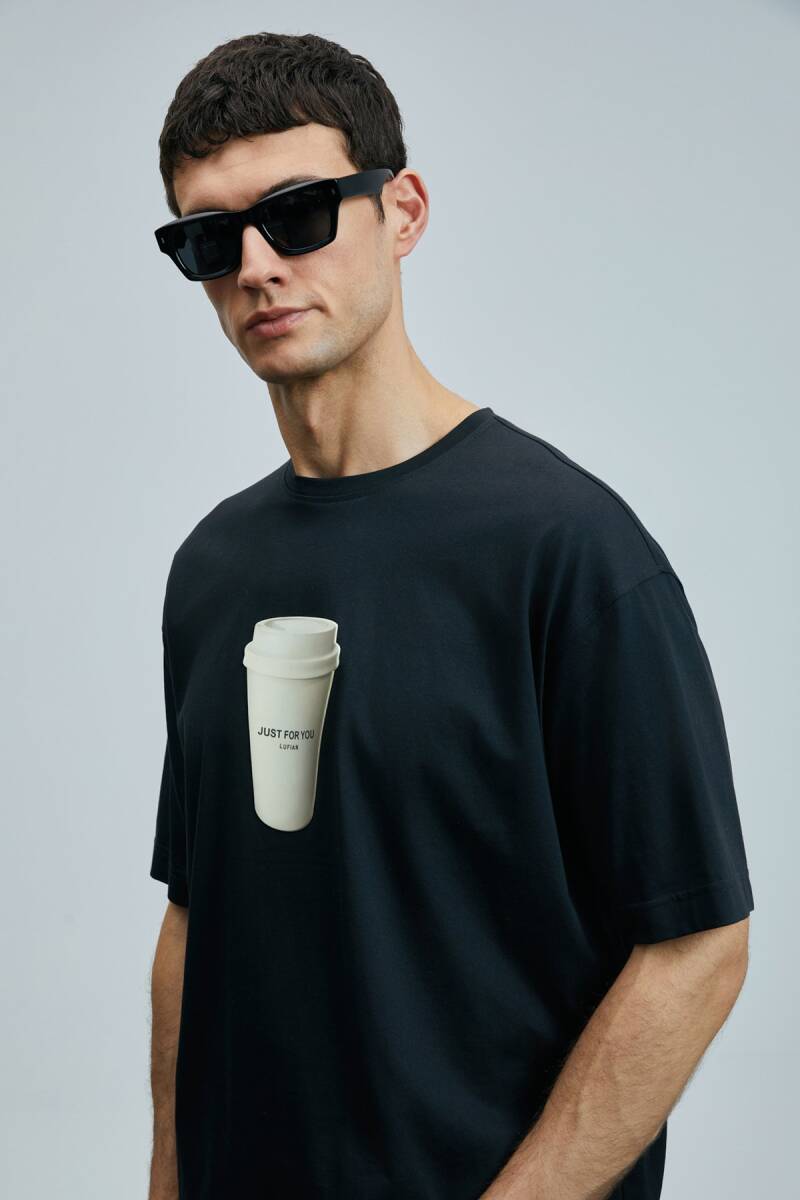 Omen Modern Grafik T- Shirt Siyah - 3