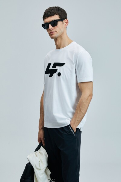 Onıx Modern Grafik T- Shirt Beyaz - 5