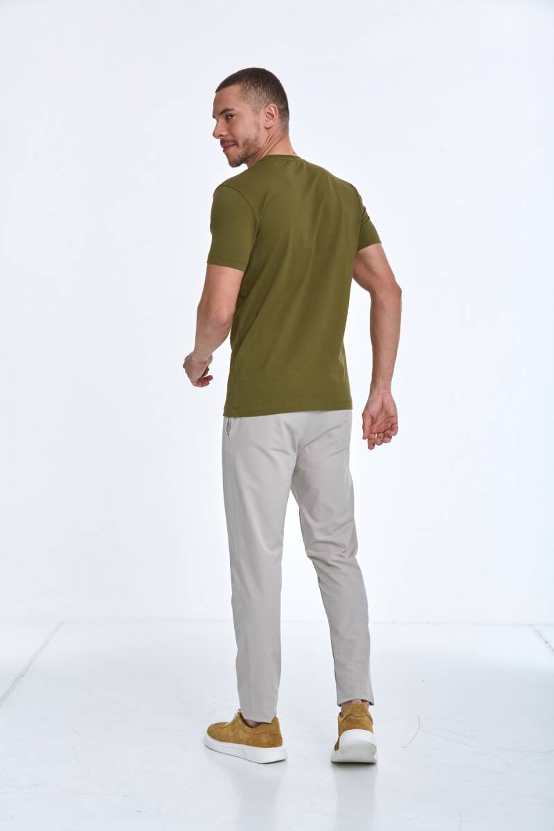 Oscar Printed Men's T-Shirt Khaki - 5