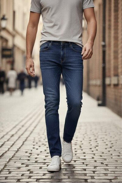 Oscar Slim Fit Jeans Navy Blue - 2