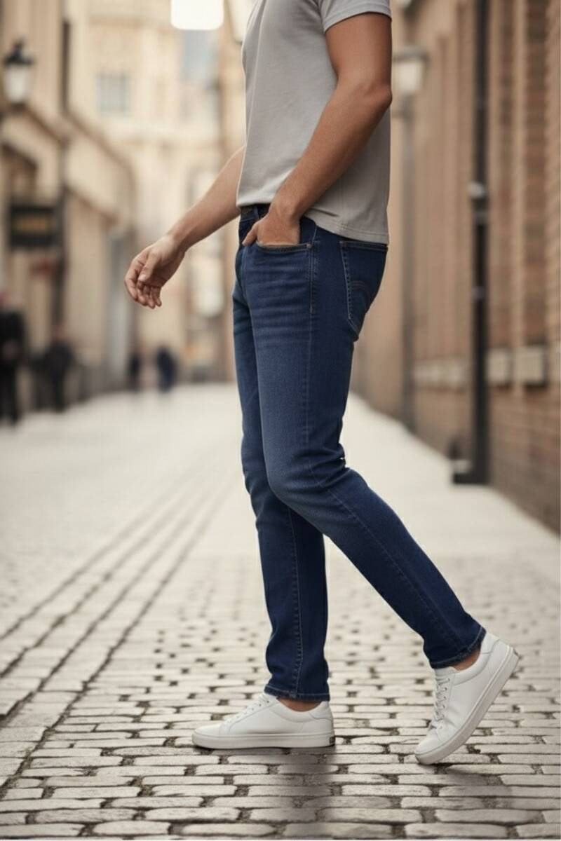 Oscar Slim Fit Jeans Navy Blue - 3