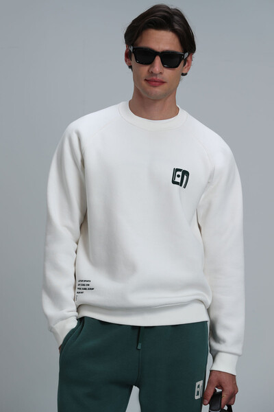 Owen Erkek Sweatshirt Kırık Beyaz - 1