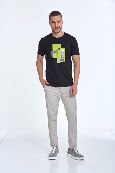 Palm Printed Cotton Crew Neck T-Shirt - 6