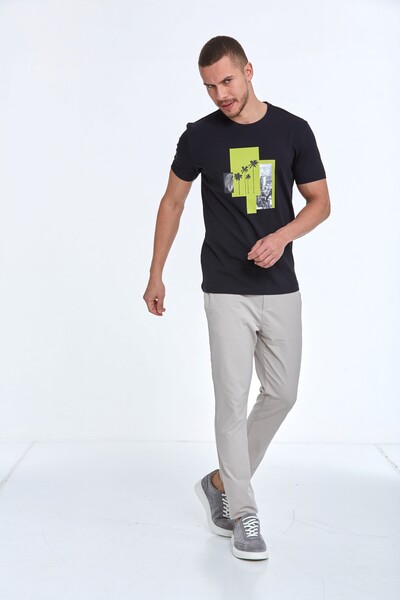 Palm Printed Cotton Crew Neck T-Shirt - 7