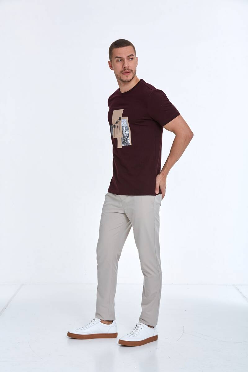 Palm Printed Cotton Crew Neck T-Shirt - 3