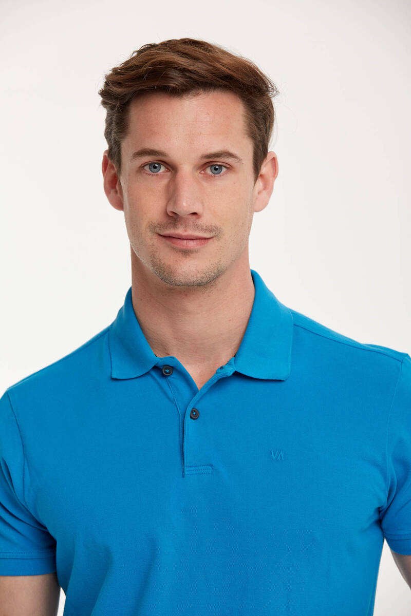 Parker Polo Men's T-Shirt Light Blue - 2