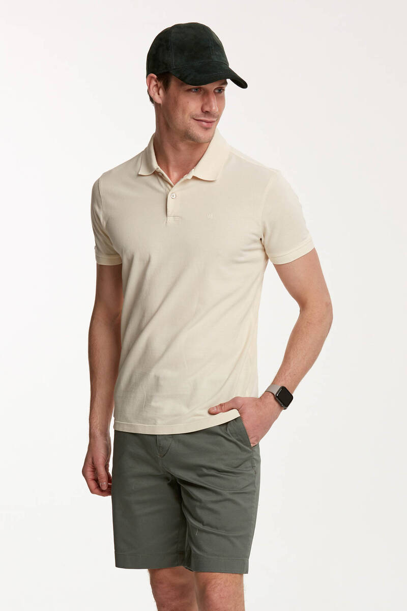 Мужская футболка Parker Polo бежевая - 3