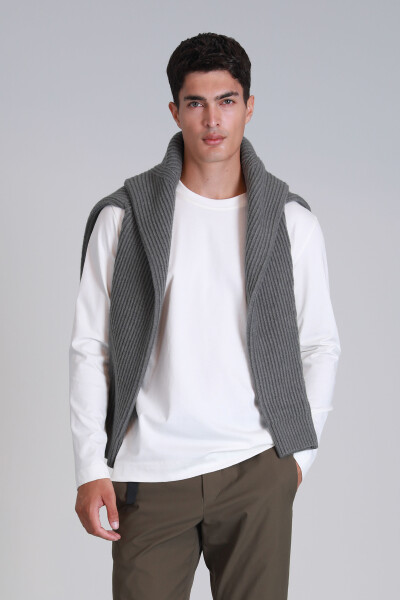 Patrice Erkek Uzun Kol Tişört Kırık Beyaz - 5