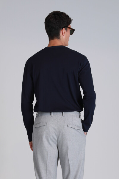 Patrice Erkek Uzun Kol Tişört Lacivert - 6