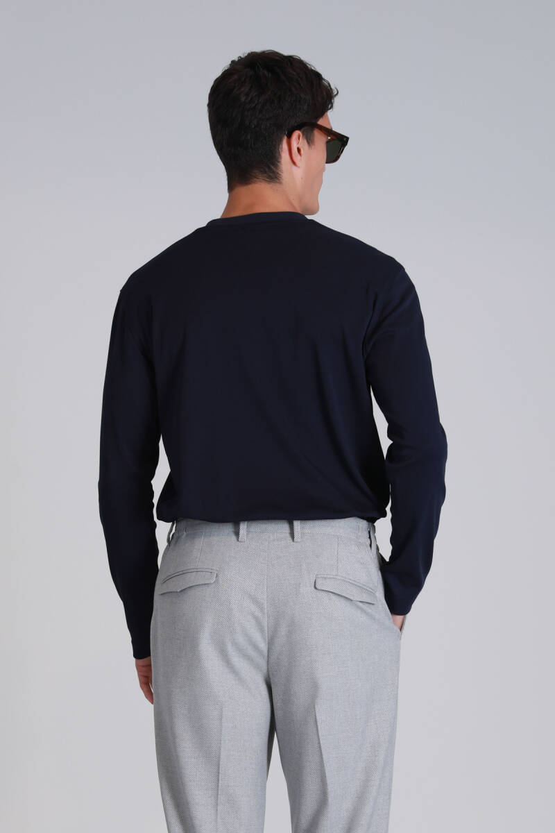 Patrice Erkek Uzun Kol Tişört Lacivert - 6