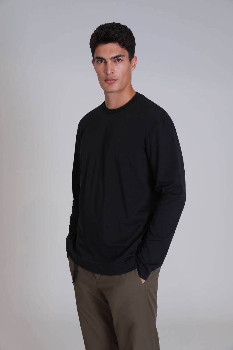 Patrice Erkek Uzun Kol Tişört Siyah - 2
