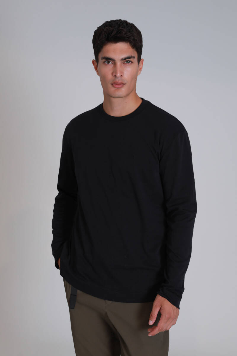 Patrice Erkek Uzun Kol Tişört Siyah - 5