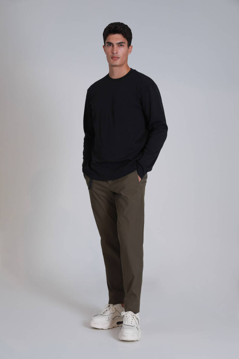 Patrice Erkek Uzun Kol Tişört Siyah - 8