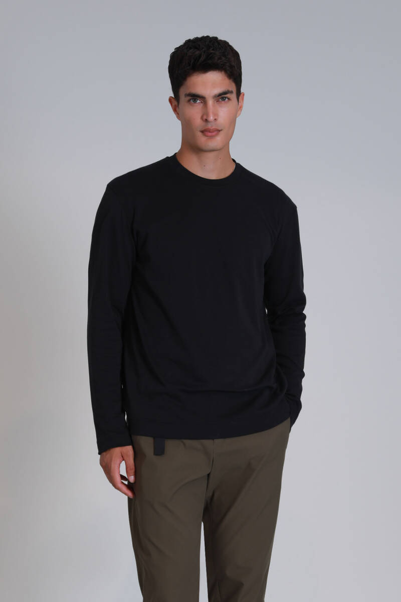 Patrice Erkek Uzun Kol Tişört Siyah - 9