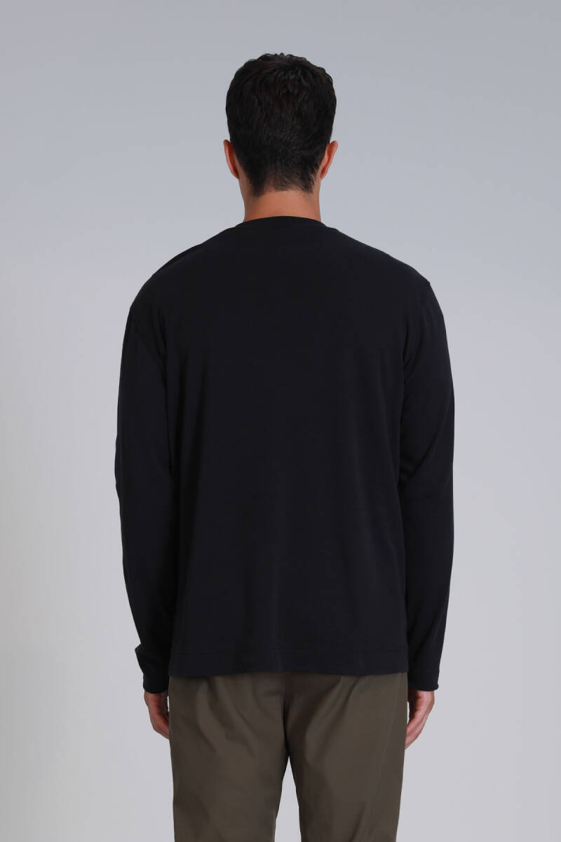 Patrice Erkek Uzun Kol Tişört Siyah - 12