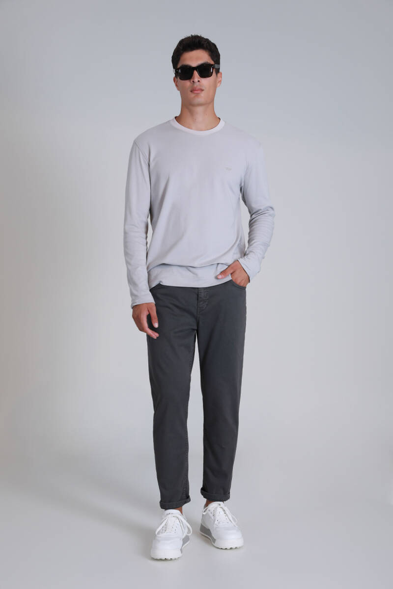 Patrice Erkek Uzun Kol Tişört Taş - 4