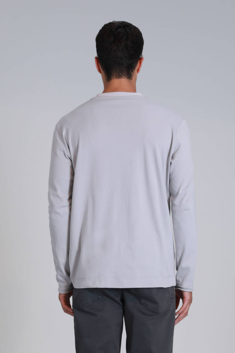 Patrice Erkek Uzun Kol Tişört Taş - 6