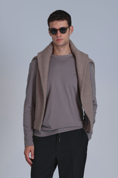 Patrice Men's Long Sleeve T-Shirt Sand - LUFIAN