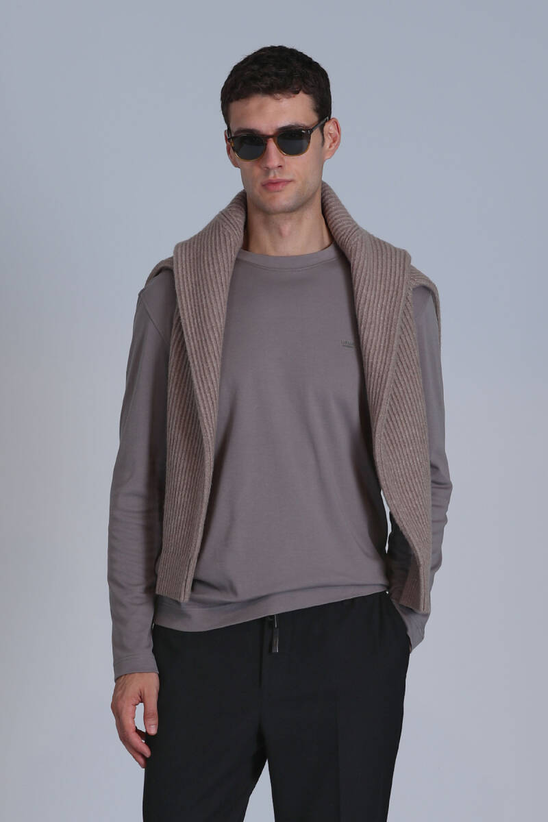 Patrice Men's Long Sleeve T-Shirt Sand - 1