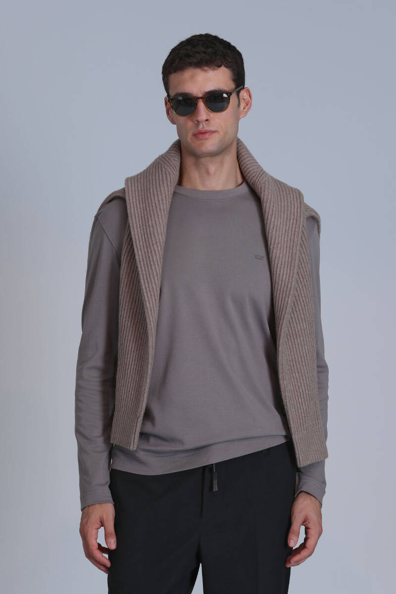 Patrice Men's Long Sleeve T-Shirt Sand - 5