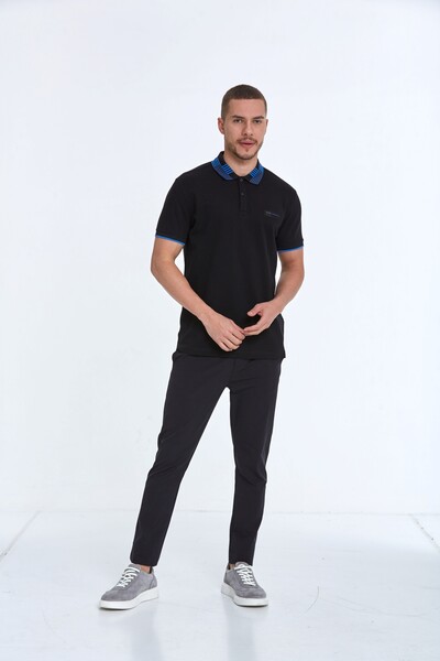 VOLTAJ - Patterned Collar Polo Neck Men's T-Shirt