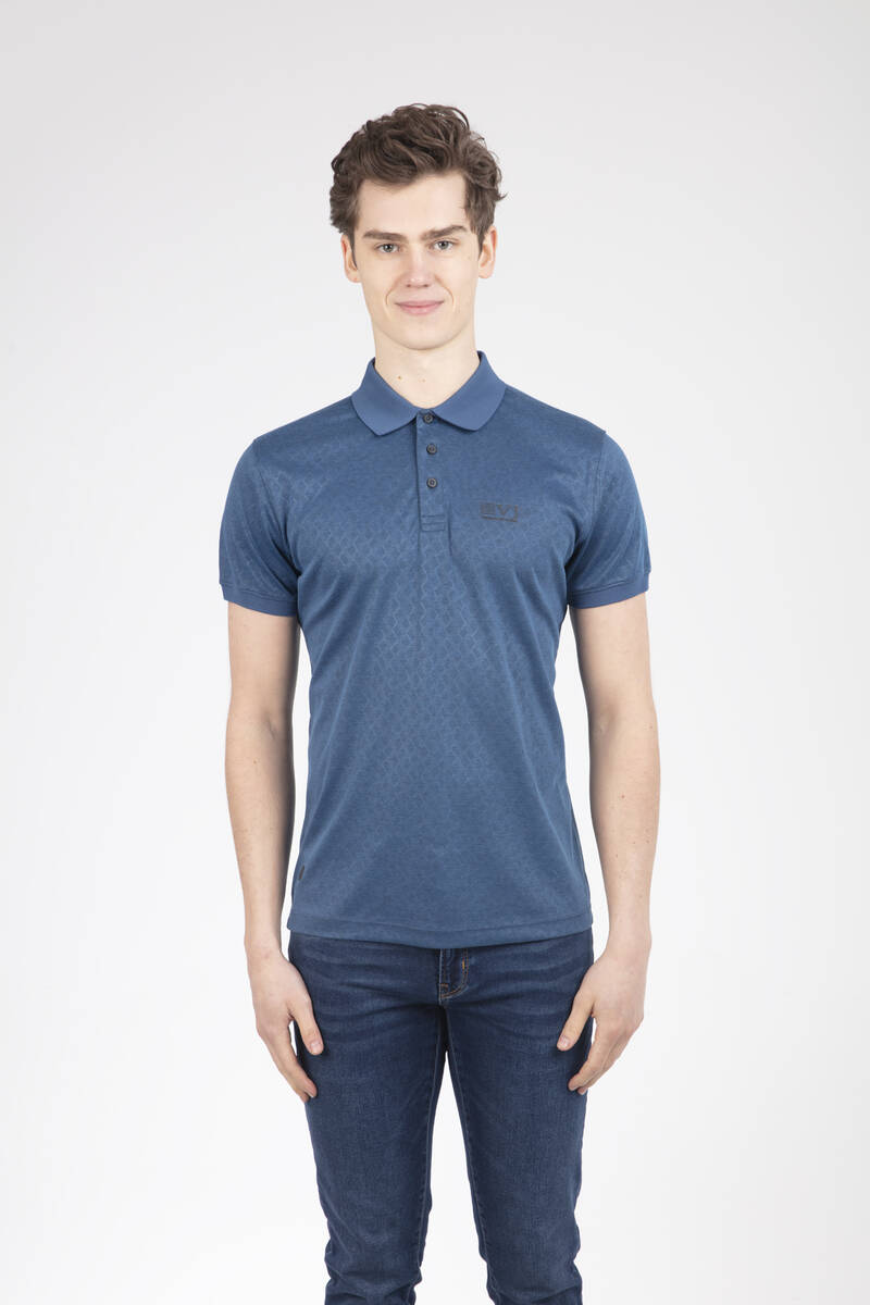 Patterned Polo Neck Men's T-Shirt