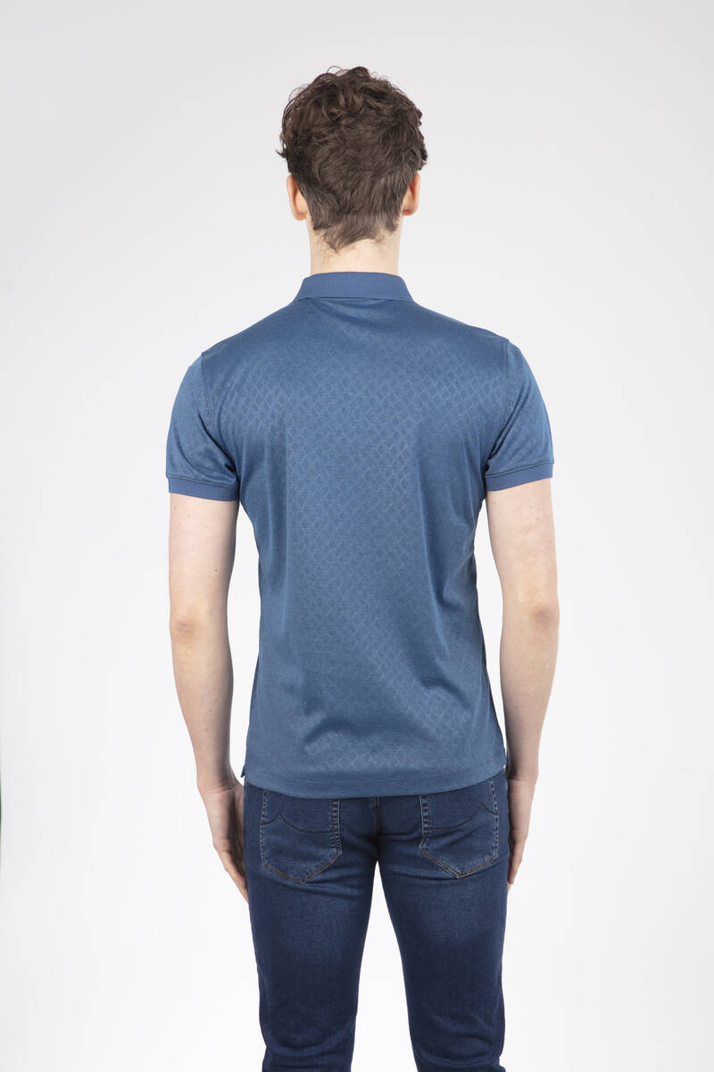 Patterned Polo Neck Men's T-Shirt